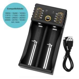 Carregador de Baterias Li-Ion C/ Mola Ajust?vel
