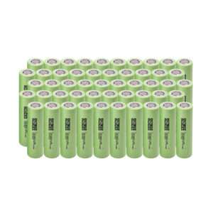 PACK 50 un. Célula Bateria Recarregável Lítio Li-Ion ICR18650-26H 2600mAh 3.7V Green Cell