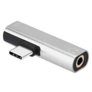 Adaptador USB-C Macho p/ USB-C Fêmea + Jack 3.5mm em T