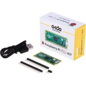 Raspberry Pi Pico Kit básico OKDO - microcontrolador + headers + cabo USB
