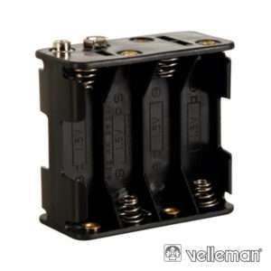 SUPORTE P/ 8 PILHAS AA C/ TERMINAIS CLIP VELLEMAN