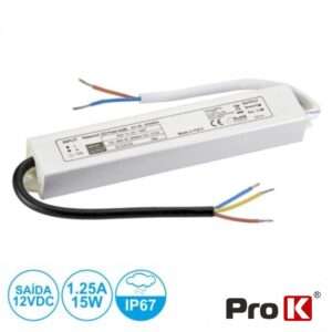 FONTE DE ALIMENTA??O ESTANQUE 12V 1.25A 15W IP67 PROK